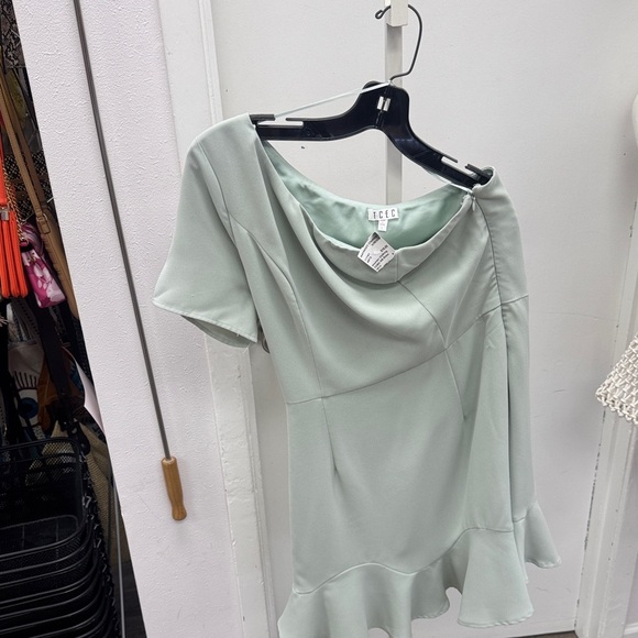 TCEC Mint Green One Shoulder Dress Size Large - Picture 1 of 1